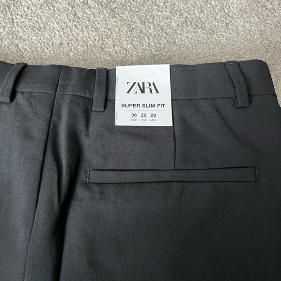 BRAND NEW ZARA SLIM FIT BLACK PANTS 👖🖤 - Picture 3 of 6